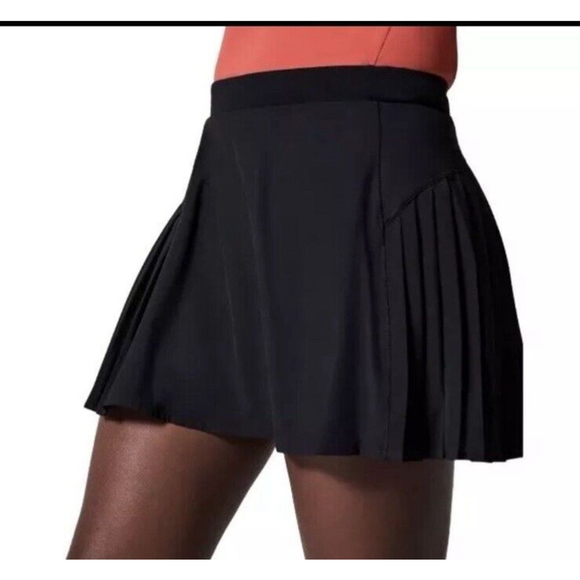 SPANX The Get Moving Pleated Black Skort Skirt Women Size Large Booty Boost - Picture 1 of 12